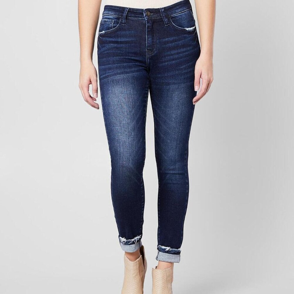 KanCan Dark Wash Distressed Jeans EUC